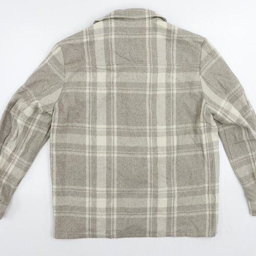 Arket Womens Grey Plaid Jacket Size 10 Button - Shacket