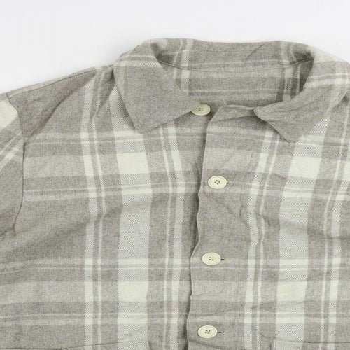 Arket Womens Grey Plaid Jacket Size 10 Button - Shacket