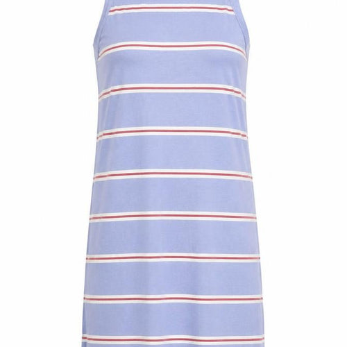 Marks and Spencer Womens Blue Striped Cotton Tank Dress Size M Crew Neck Pullover