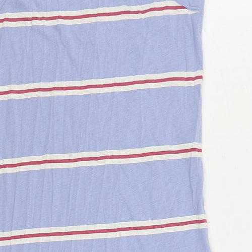 Marks and Spencer Womens Blue Striped Cotton Tank Dress Size M Crew Neck Pullover