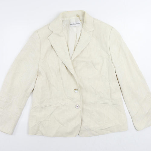 Marcona Womens Ivory Jacket Blazer Size 18 Button