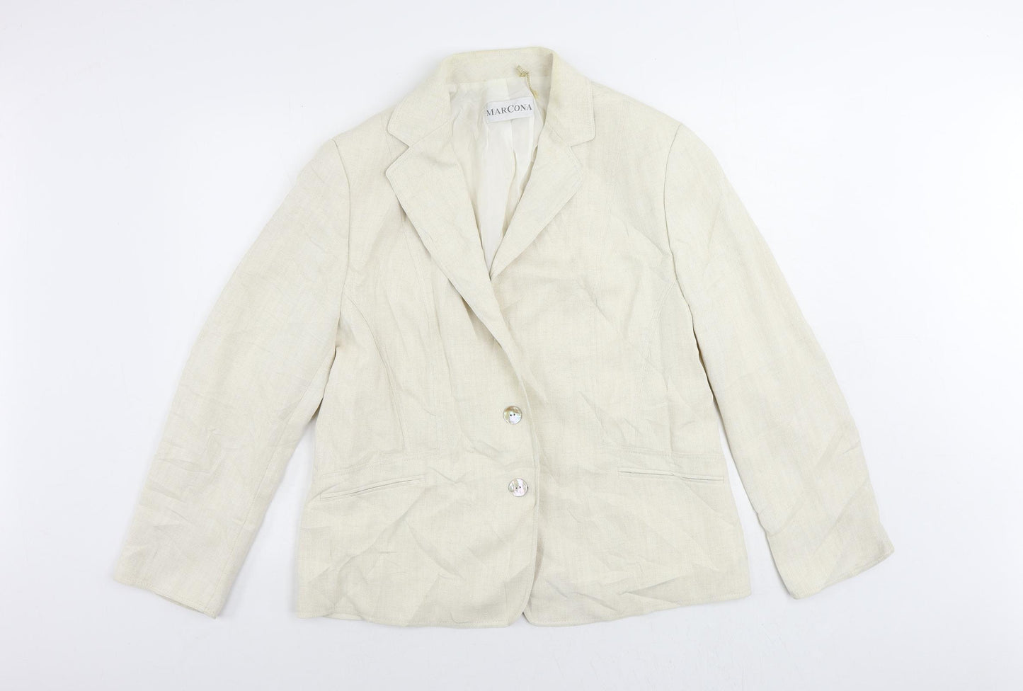 Marcona Womens Ivory Jacket Blazer Size 18 Button