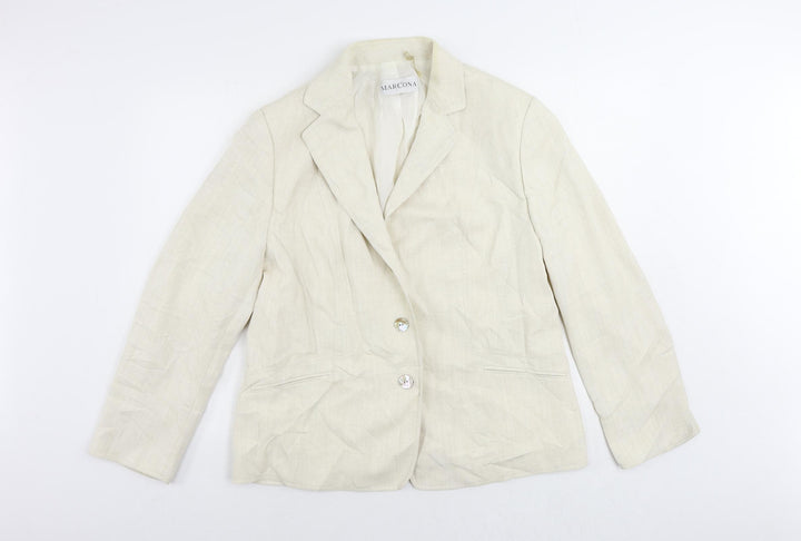 Marcona Womens Ivory Jacket Blazer Size 18 Button