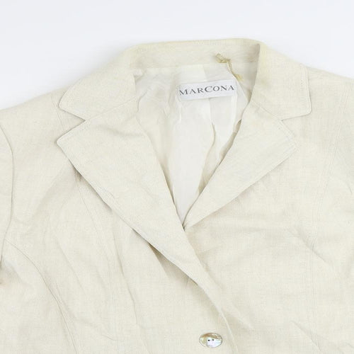 Marcona Womens Ivory Jacket Blazer Size 18 Button