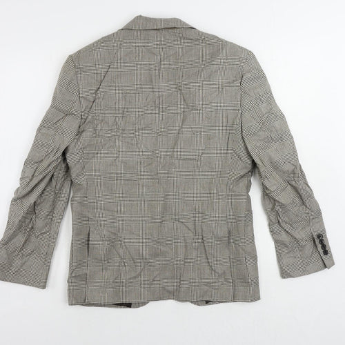 Marks and Spencer Mens Beige Plaid Polyester Jacket Suit Jacket Size 38 Regular