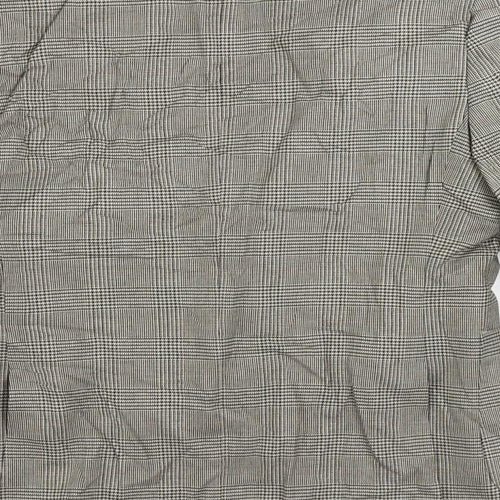 Marks and Spencer Mens Beige Plaid Polyester Jacket Suit Jacket Size 38 Regular