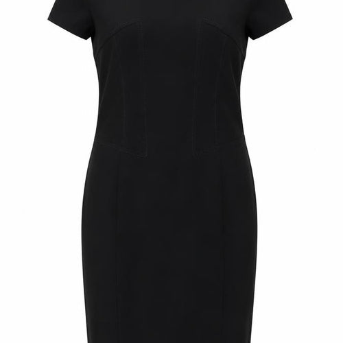 Marks and Spencer Womens Black Polyester Pencil Dress Size 14 Boat Neck Zip
