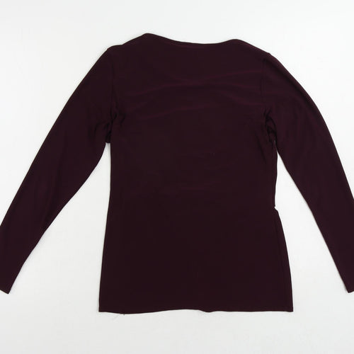 Dorothy Perkins Womens Purple Polyester Basic Blouse Size 8 Round Neck