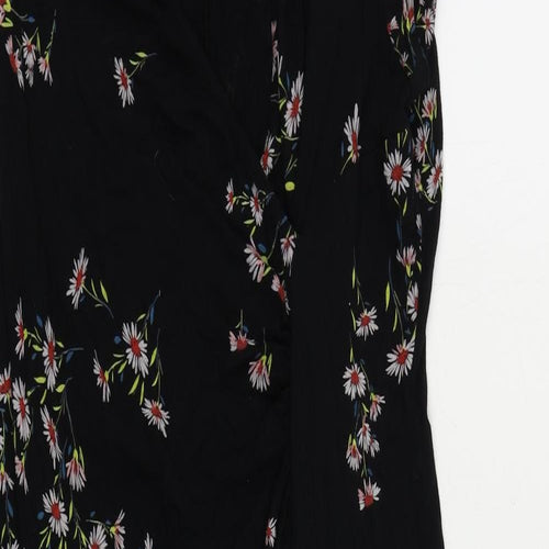 Billie&Blossom Womens Black Floral Viscose Pencil Dress Size 18 V-Neck