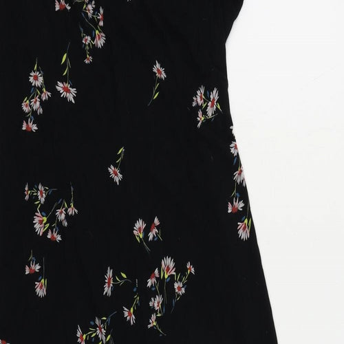 Billie&Blossom Womens Black Floral Viscose Pencil Dress Size 18 V-Neck