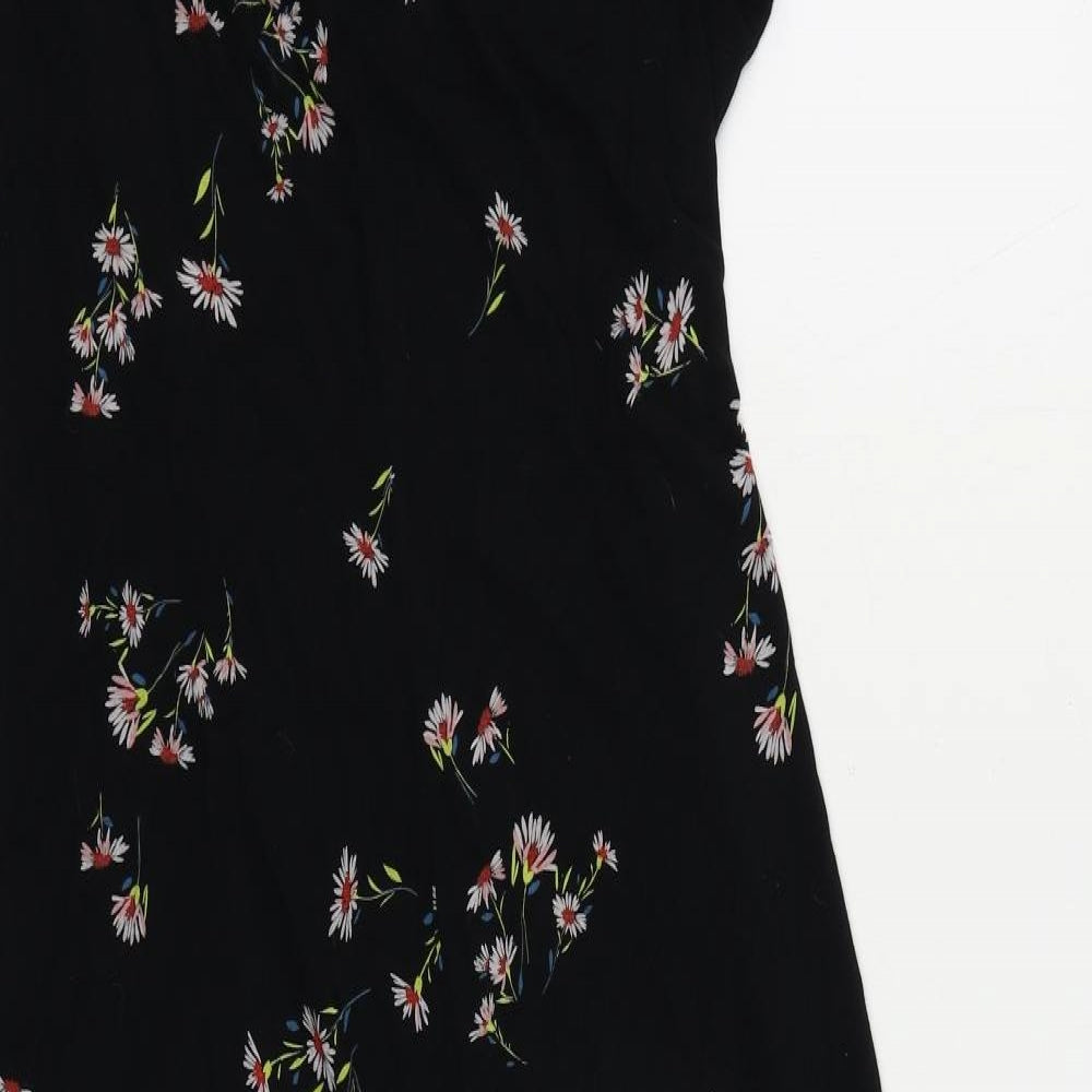 Billie&Blossom Womens Black Floral Viscose Pencil Dress Size 18 V-Neck
