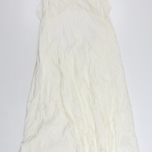 Marks and Spencer Womens Ivory Viscose Tank Dress Size 20 V-Neck - Cut Out