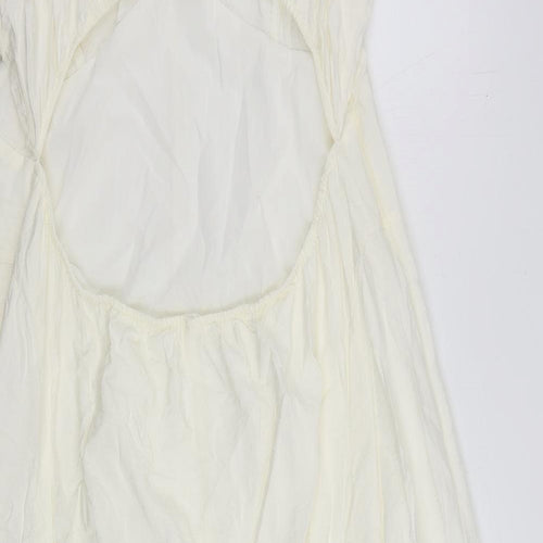 Marks and Spencer Womens Ivory Viscose Tank Dress Size 20 V-Neck - Cut Out