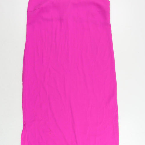 New Look Womens Pink Polyester Sheath Size 8 V-Neck