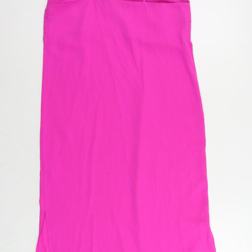 New Look Womens Pink Polyester Sheath Size 8 V-Neck