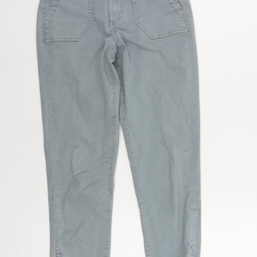 Marks and Spencer Womens Blue Cotton Tapered Jeans Size 6 L25 in Regular Zip - Ankle Zip