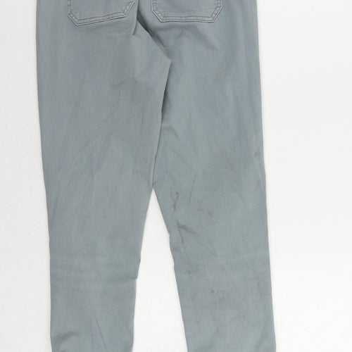 Marks and Spencer Womens Blue Cotton Tapered Jeans Size 6 L25 in Regular Zip - Ankle Zip