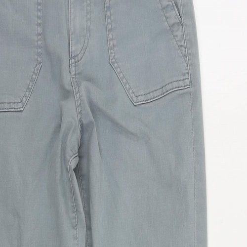Marks and Spencer Womens Blue Cotton Tapered Jeans Size 6 L25 in Regular Zip - Ankle Zip