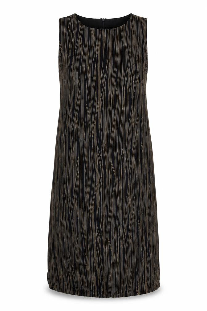 Marks and Spencer Womens Blue Striped Viscose Sheath Size 14 Round Neck Zip
