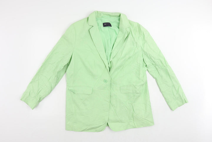 Marks and Spencer Womens Green Jacket Blazer Size 16 Button