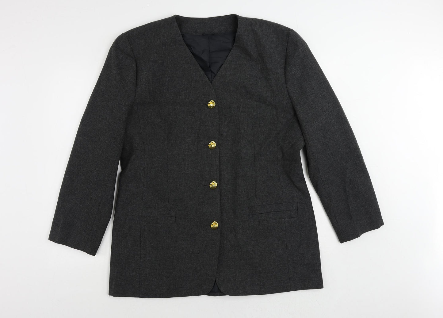 Richards Womens Grey Jacket Blazer Size 18 Button - Vintage