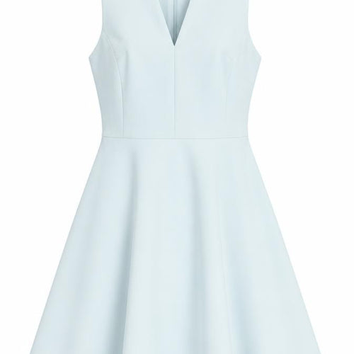 Miss Selfridge Womens Blue Polyester Skater Dress Size 14 V-Neck Zip