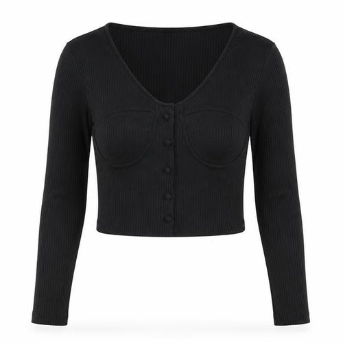 Nasty Gal Womens Black Polyester Cropped T-Shirt Size 8 Scoop Neck