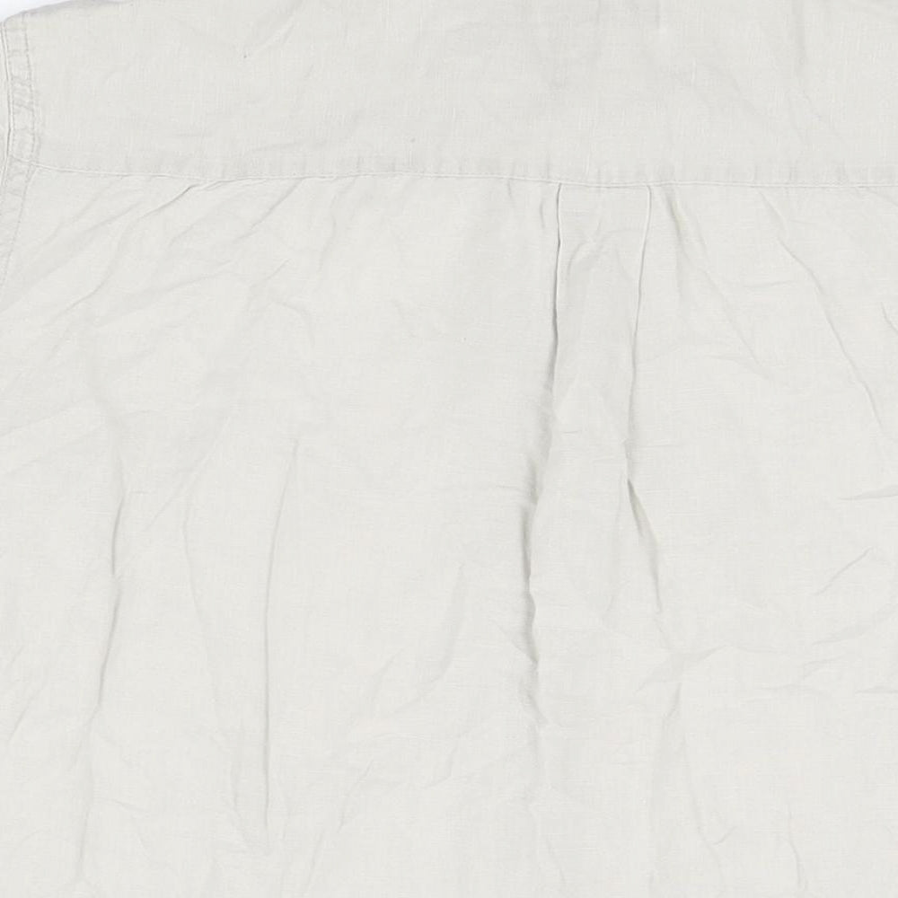 Blue Harbour Mens Grey Cotton Button-Up Size L Collared Button