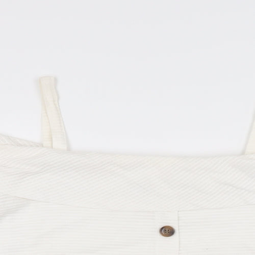 Soon Womens White Cotton Basic Blouse Size 16 Off the Shoulder
