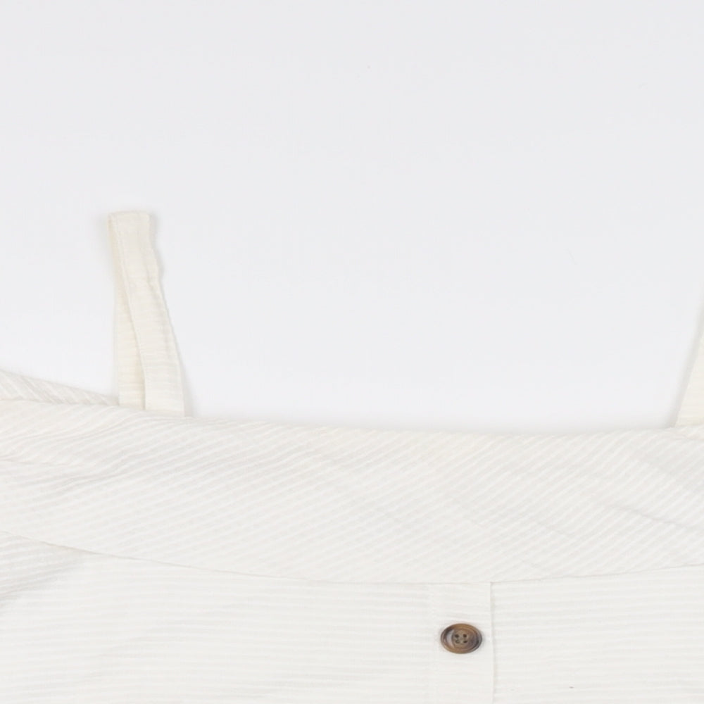 Soon Womens White Cotton Basic Blouse Size 16 Off the Shoulder