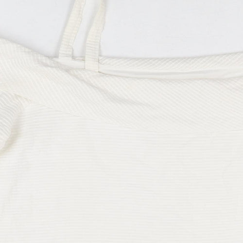 Soon Womens White Cotton Basic Blouse Size 16 Off the Shoulder