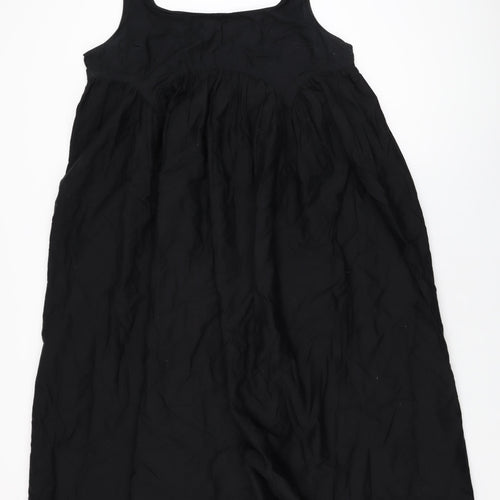 ASOS Womens Black Cotton Shift Size 16 Scoop Neck Pullover