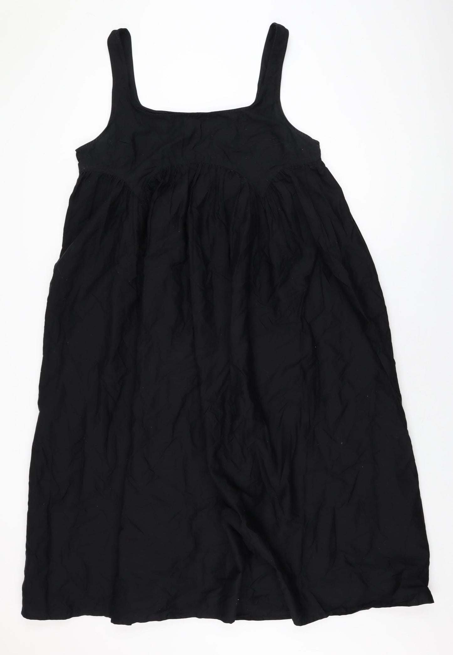 ASOS Womens Black Cotton Shift Size 16 Scoop Neck Pullover