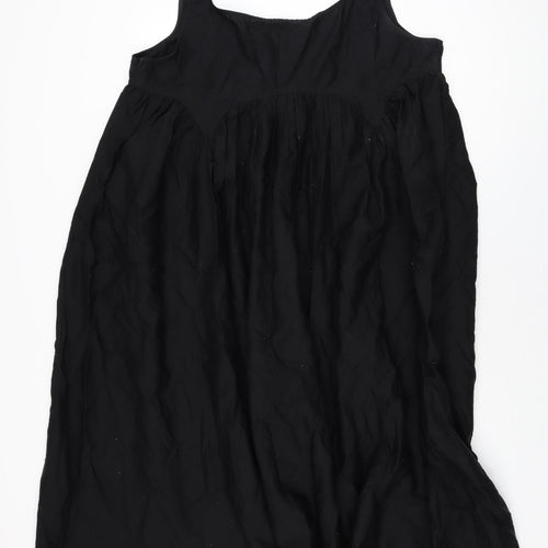 ASOS Womens Black Cotton Shift Size 16 Scoop Neck Pullover