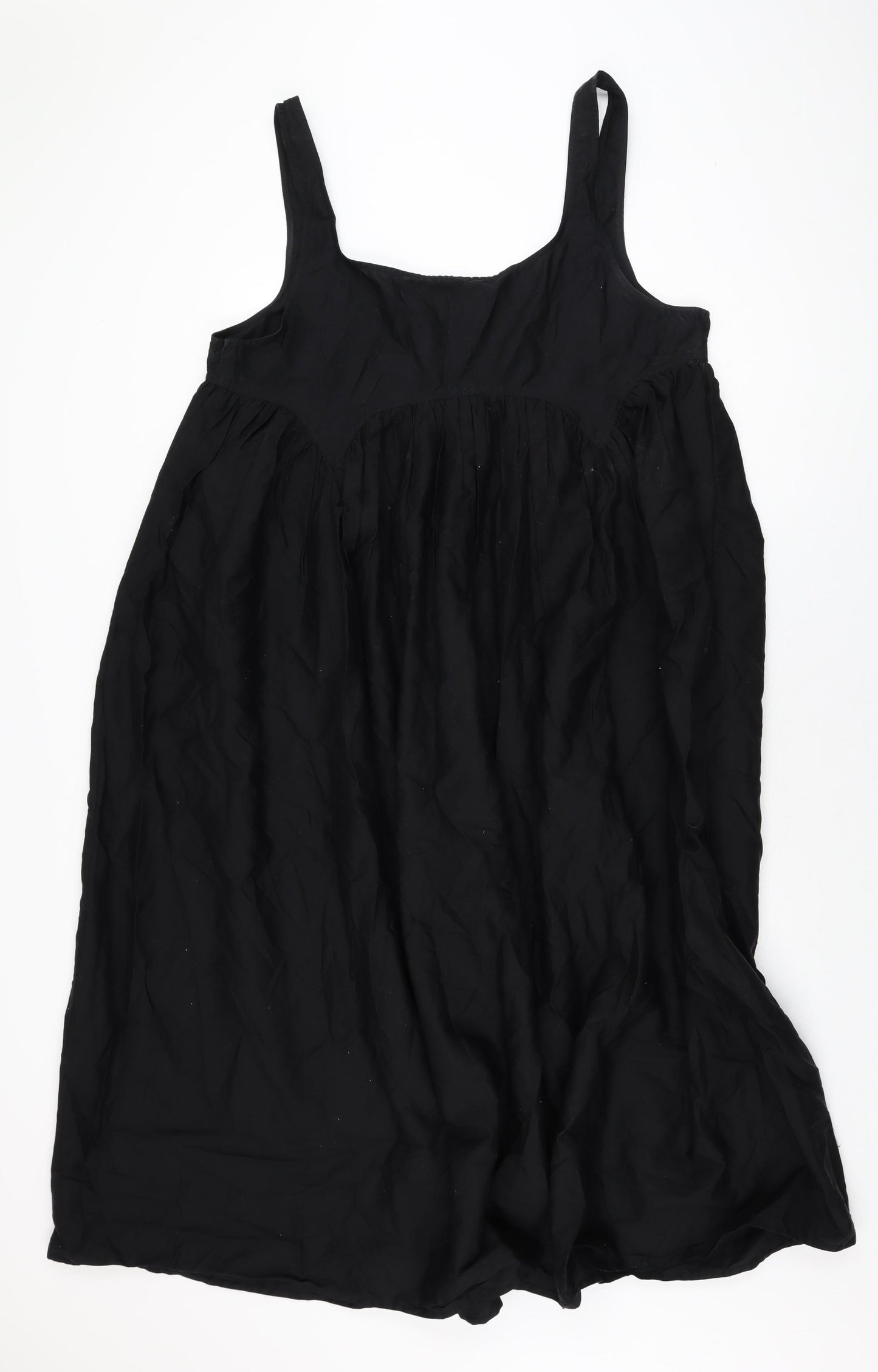 ASOS Womens Black Cotton Shift Size 16 Scoop Neck Pullover