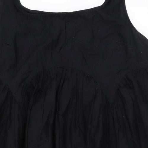 ASOS Womens Black Cotton Shift Size 16 Scoop Neck Pullover