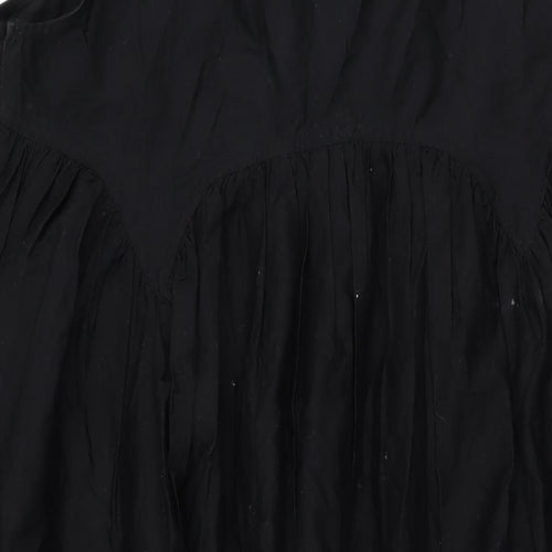 ASOS Womens Black Cotton Shift Size 16 Scoop Neck Pullover
