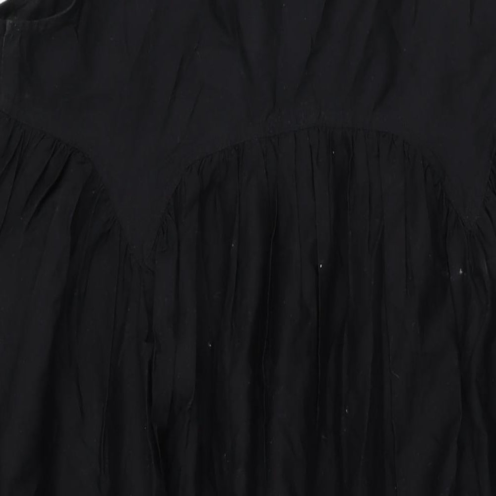 ASOS Womens Black Cotton Shift Size 16 Scoop Neck Pullover