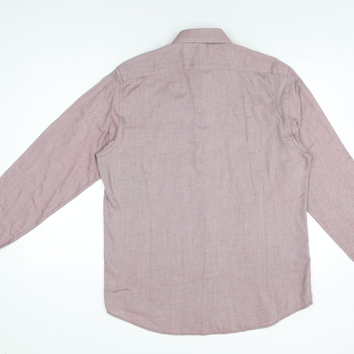 Red Herring Mens Red Polyester Dress Shirt Size 42 Collared Button