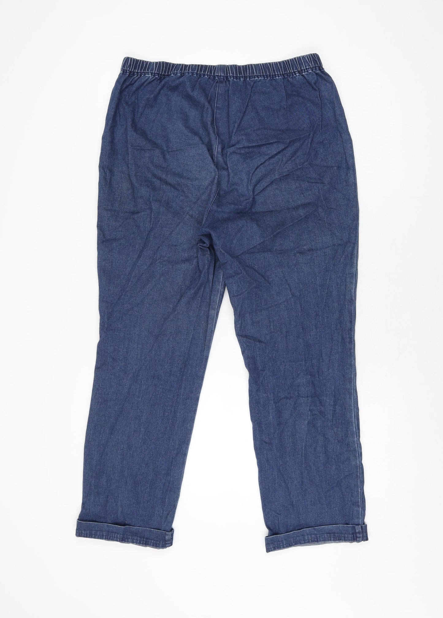 Cotton Traders Womens Blue Cotton Straight Jeans Size 16 L27 in Regular