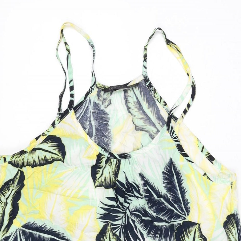 Marks and Spencer Womens Multicoloured Geometric Viscose Shift Size 10 Scoop Neck Pullover