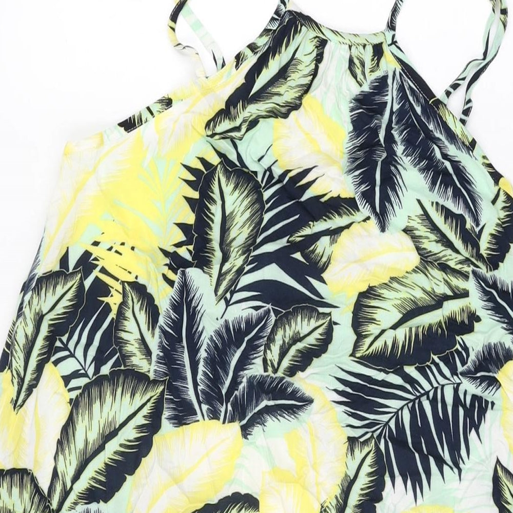 Marks and Spencer Womens Multicoloured Geometric Viscose Shift Size 10 Scoop Neck Pullover