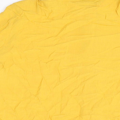 Marks and Spencer Womens Yellow Viscose Basic Button-Up Size 12 Collared