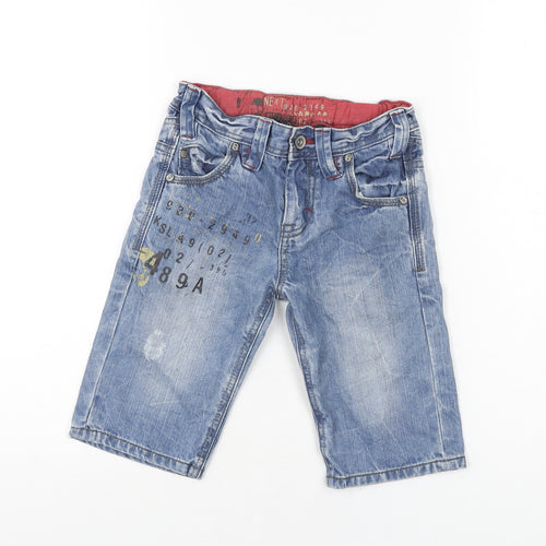 NEXT Boys Blue Cotton Straight Jeans Size 5 Years Regular Zip