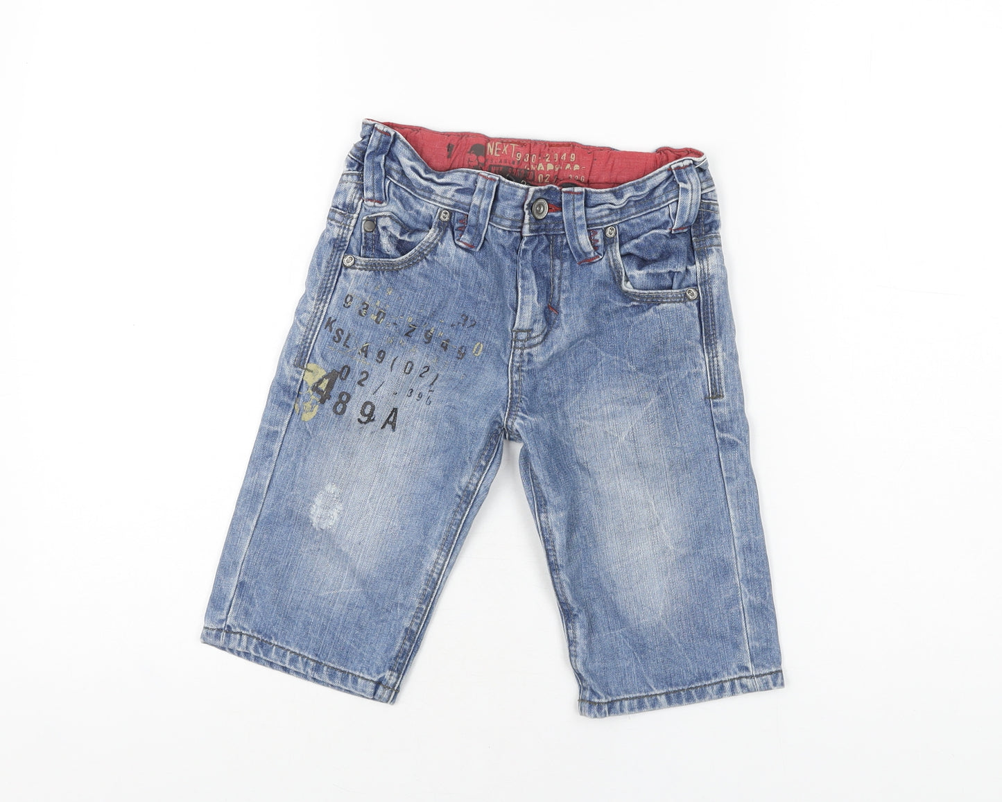 NEXT Boys Blue Cotton Straight Jeans Size 5 Years Regular Zip