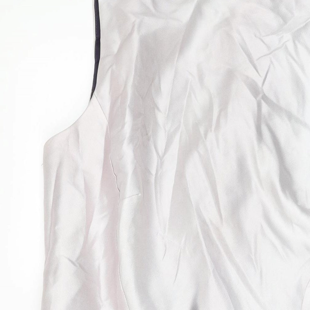 Roman Womens Purple Geometric Polyester A-Line Size 18 Round Neck Zip