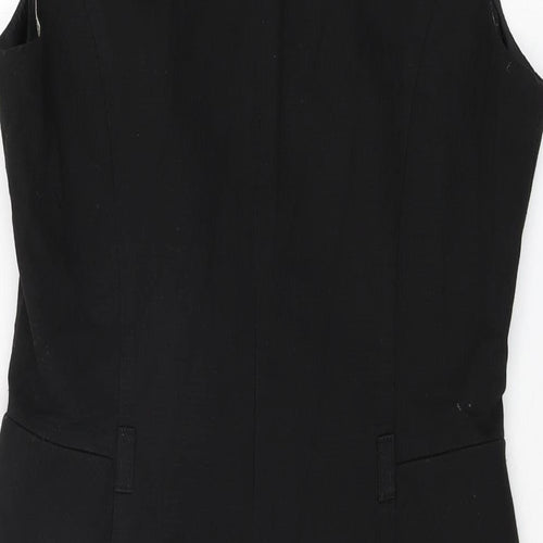 NEXT Womens Black Polyester Bodycon Size 10 V-Neck Zip