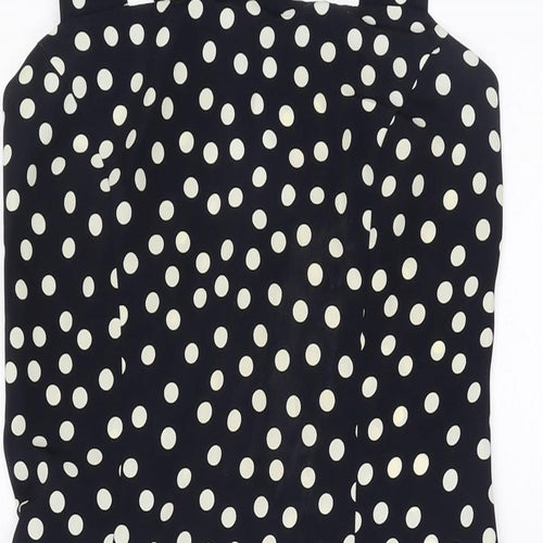 Principles Womens Blue Polka Dot Polyester A-Line Size 10 Square Neck Zip