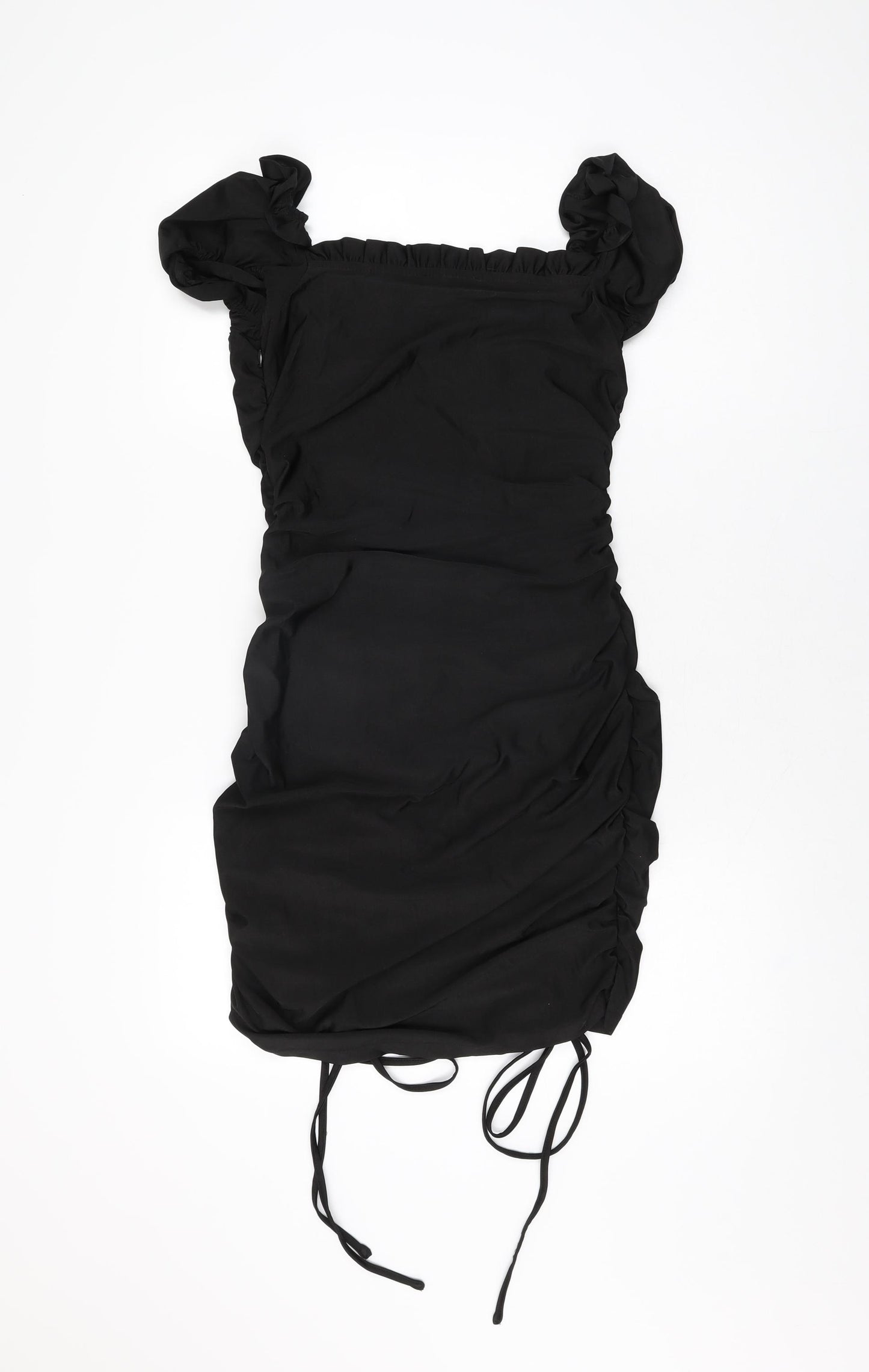 Parisian Womens Black Polyester Bodycon Size 12 Off the Shoulder Drawstring