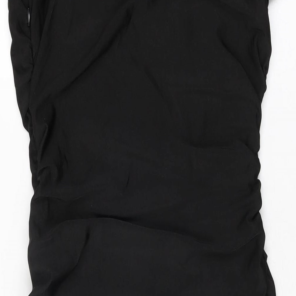 Parisian Womens Black Polyester Bodycon Size 12 Off the Shoulder Drawstring